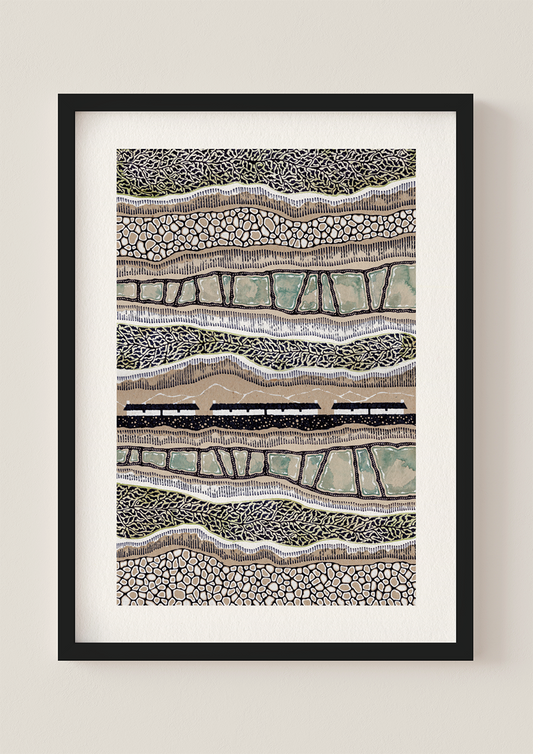 The Coastal Cottages - Art Print