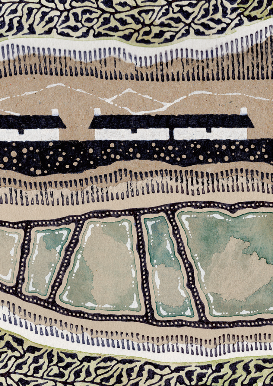 The Coastal Cottages - Art Print