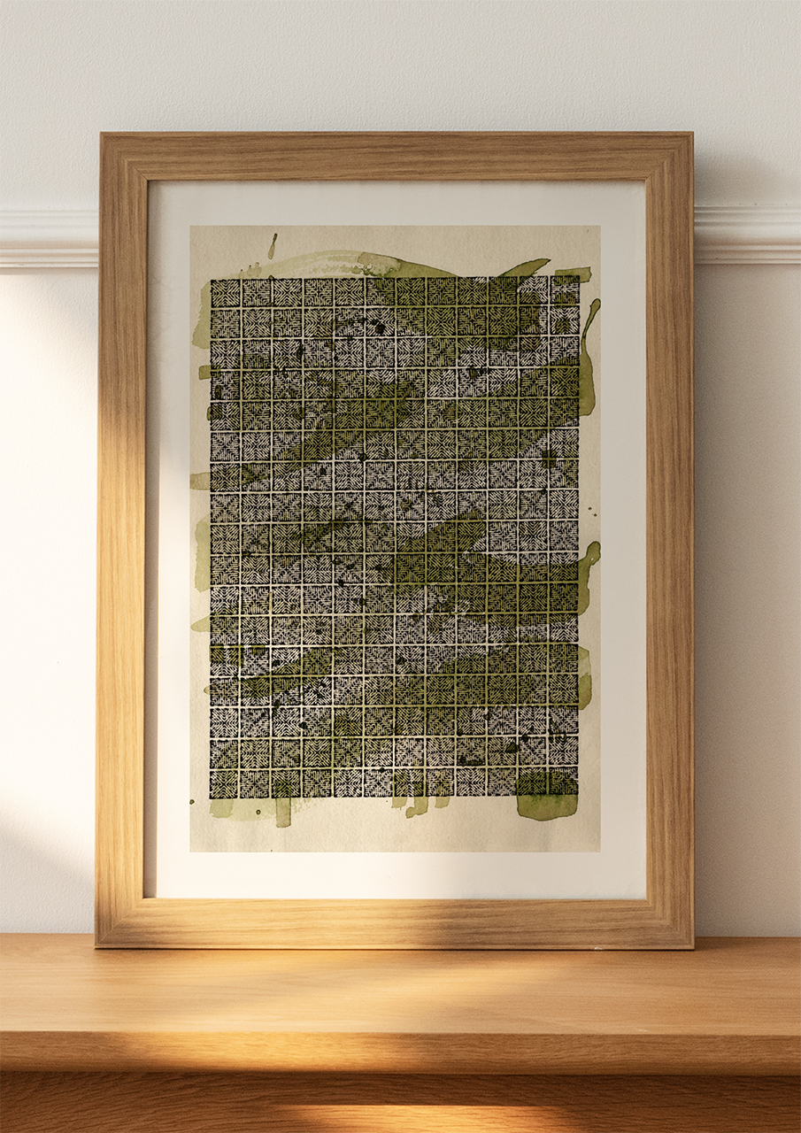 The Green Splatters - Art Print