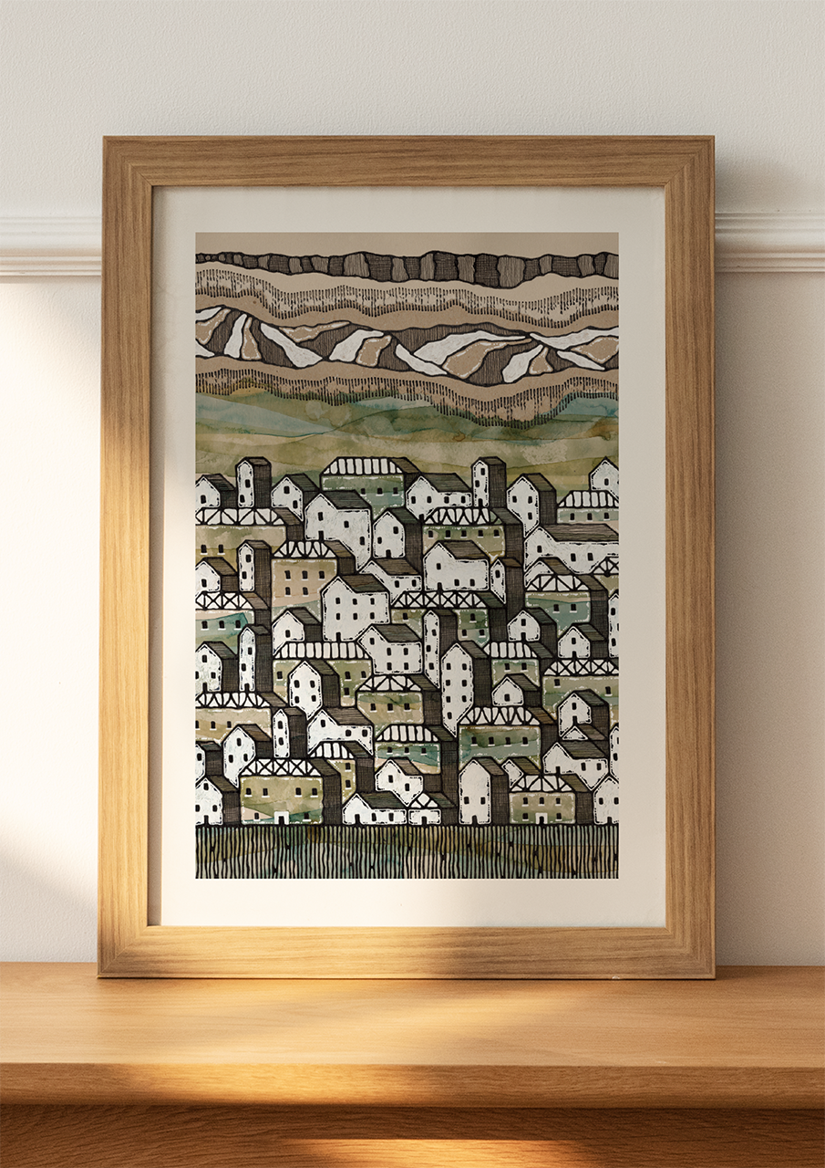 The Hillside Town - Art Print