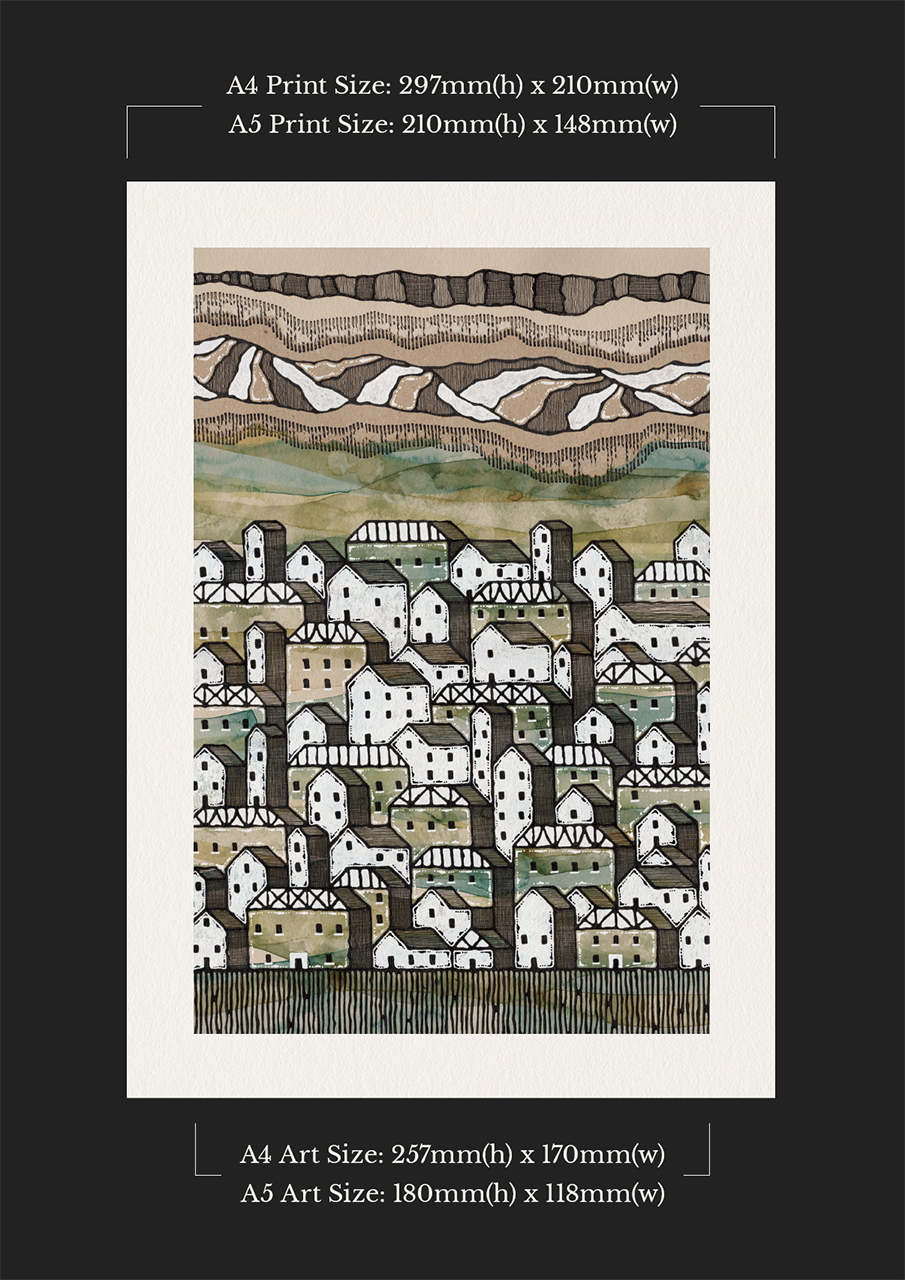 The Hillside Town - Art Print