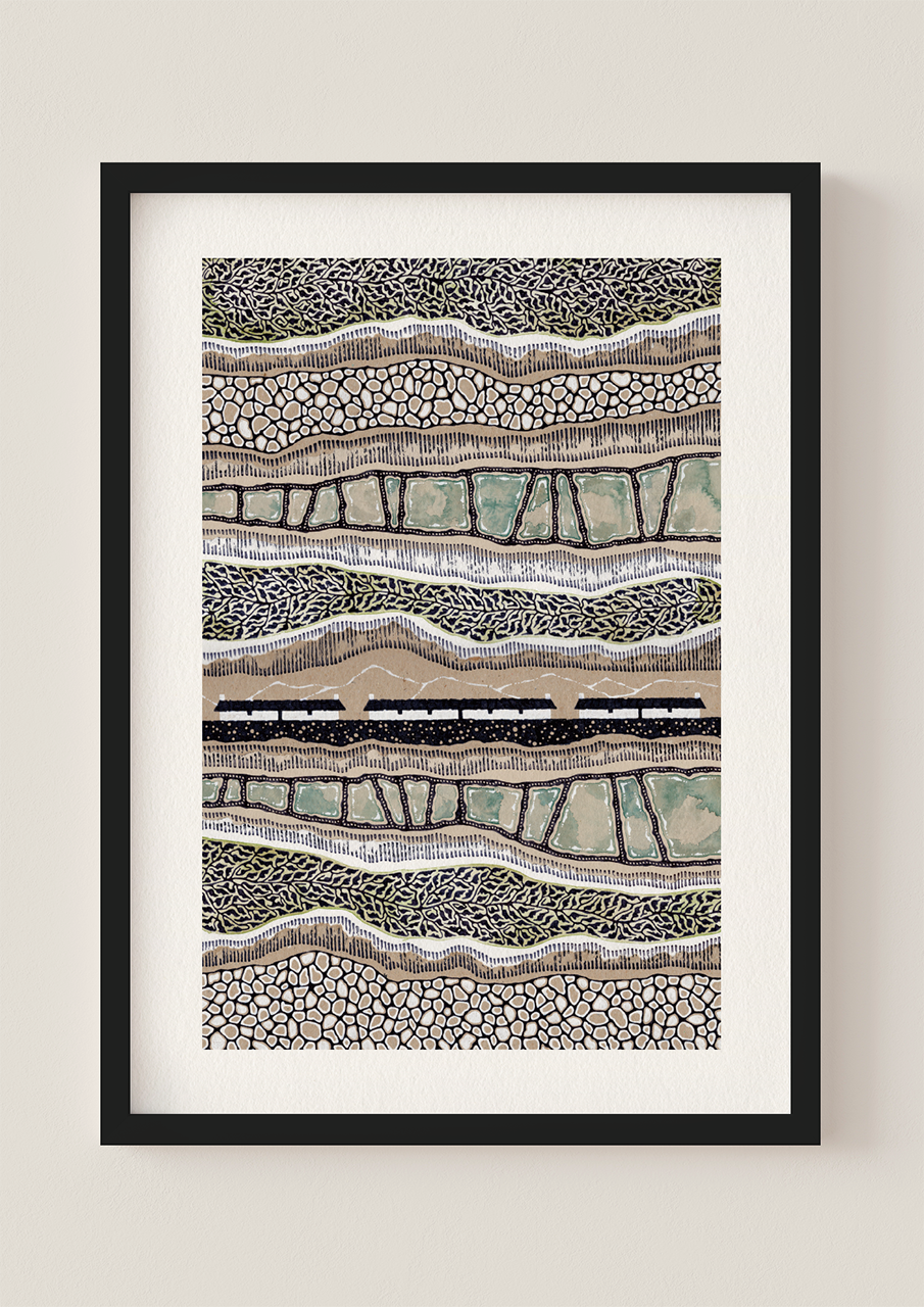 The Coastal Cottages - Art Print
