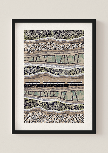 The Coastal Cottages - Art Print