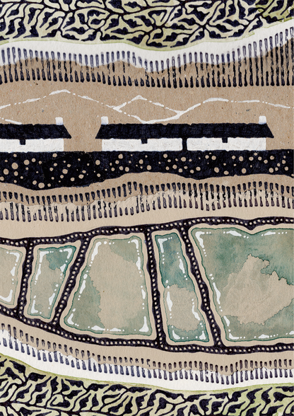 The Coastal Cottages - Art Print