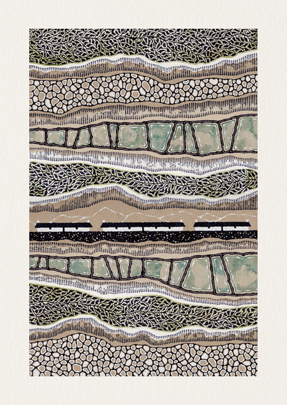 The Coastal Cottages - Art Print