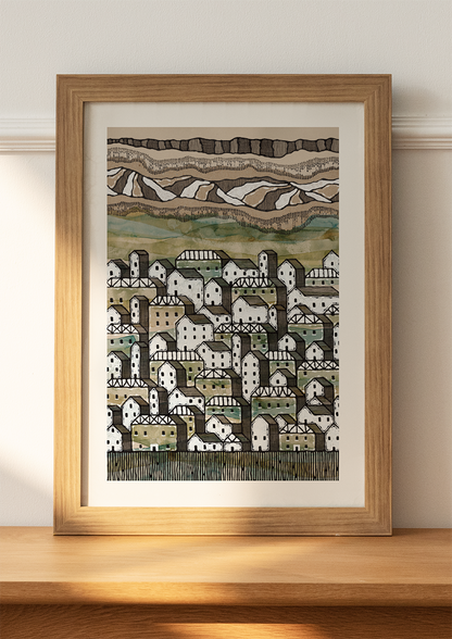 The Hillside Town - Art Print