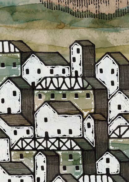 The Hillside Town - Art Print
