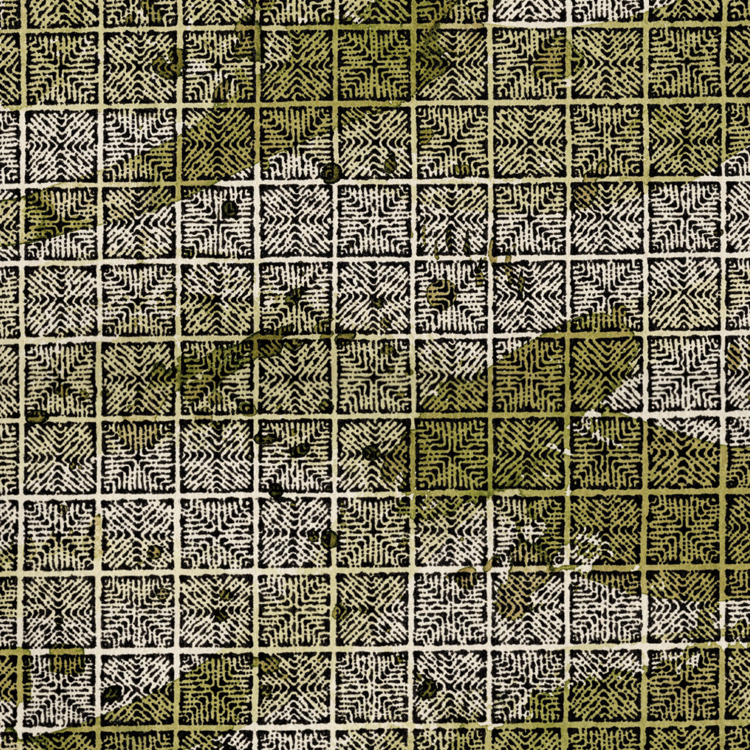 Abstract illustration in green and black