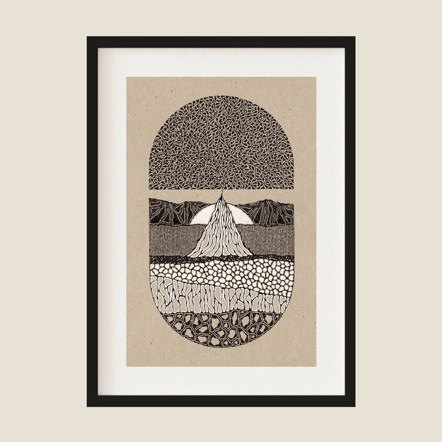 Tree illustration in a frame